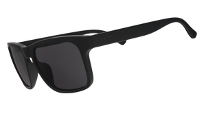 Three-quarter angle view of black Grand Gs with black non-reflective lenses.