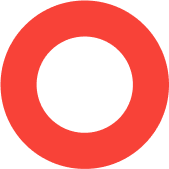 A red circle on a white background.